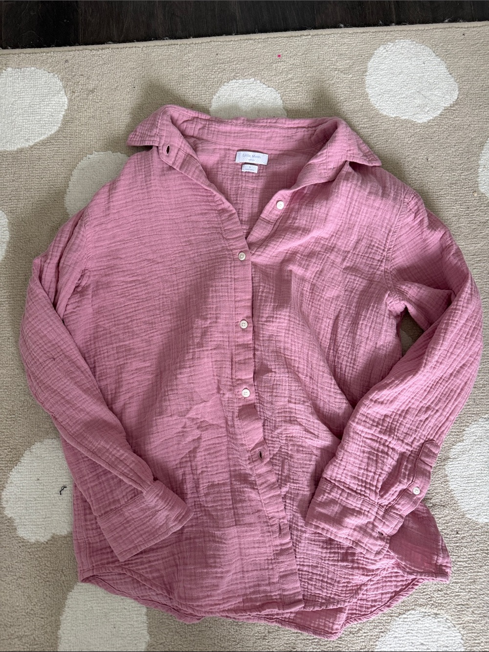 Aritzia sail Cotton Gauze Button-Down Shirt - Pink small